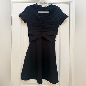 T by Alexander Wang Bandage Short Sleeve Black Fit & Flare Mini Dress, Size M